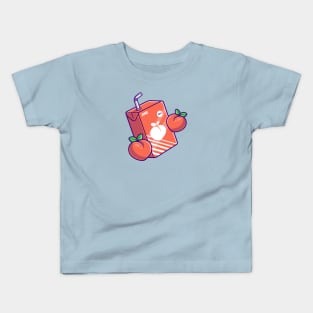 Peach Juice Box Cartoon Kids T-Shirt